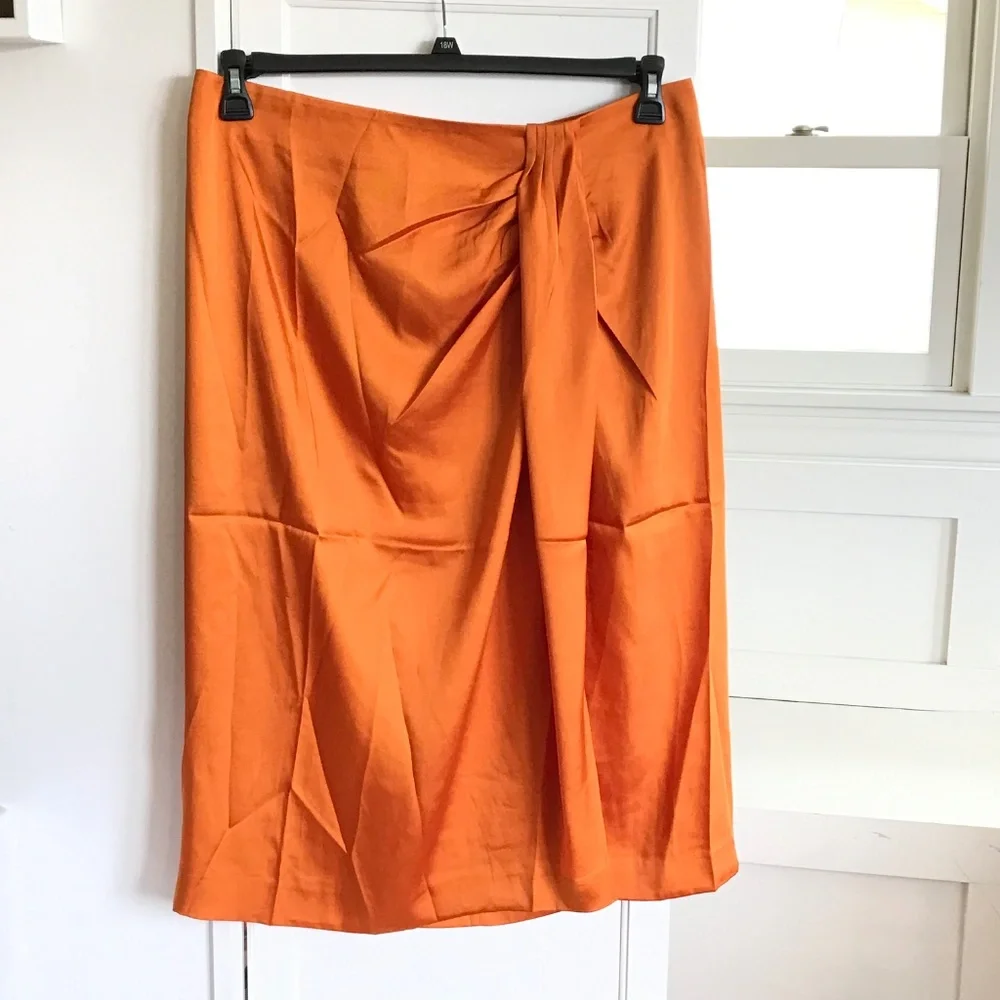 J. CREW Satin Sarong Skirt NWT Orange Spice Women’s Plus Size 16